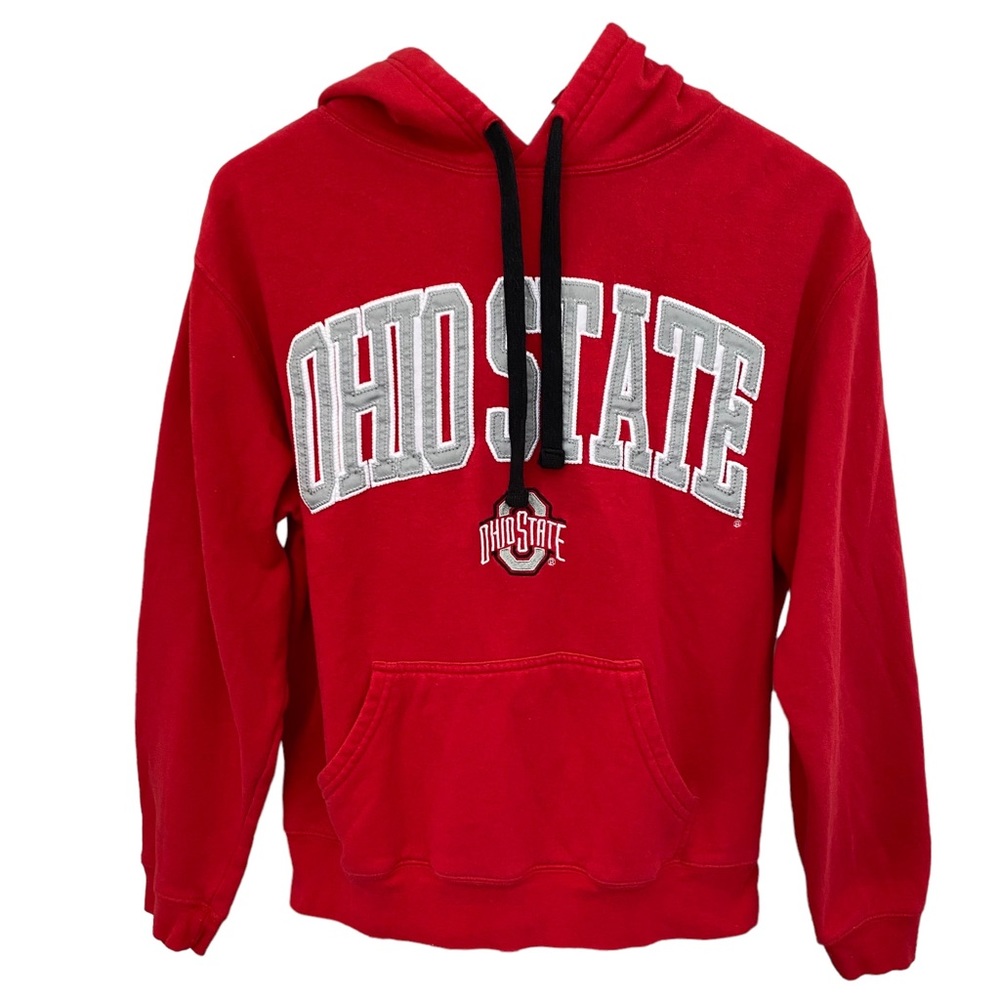 OHIO State Buckeyes Varsity Authentic Apparel Red Pullover Hoodie Size Medium